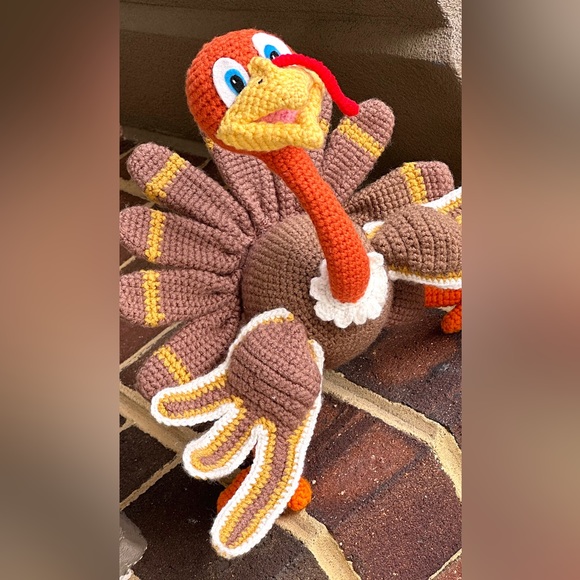Turkey Tom Handmade Thanksgiving Fall Autumn Home Decor Wired-Frame Body - New - Picture 3 of 11